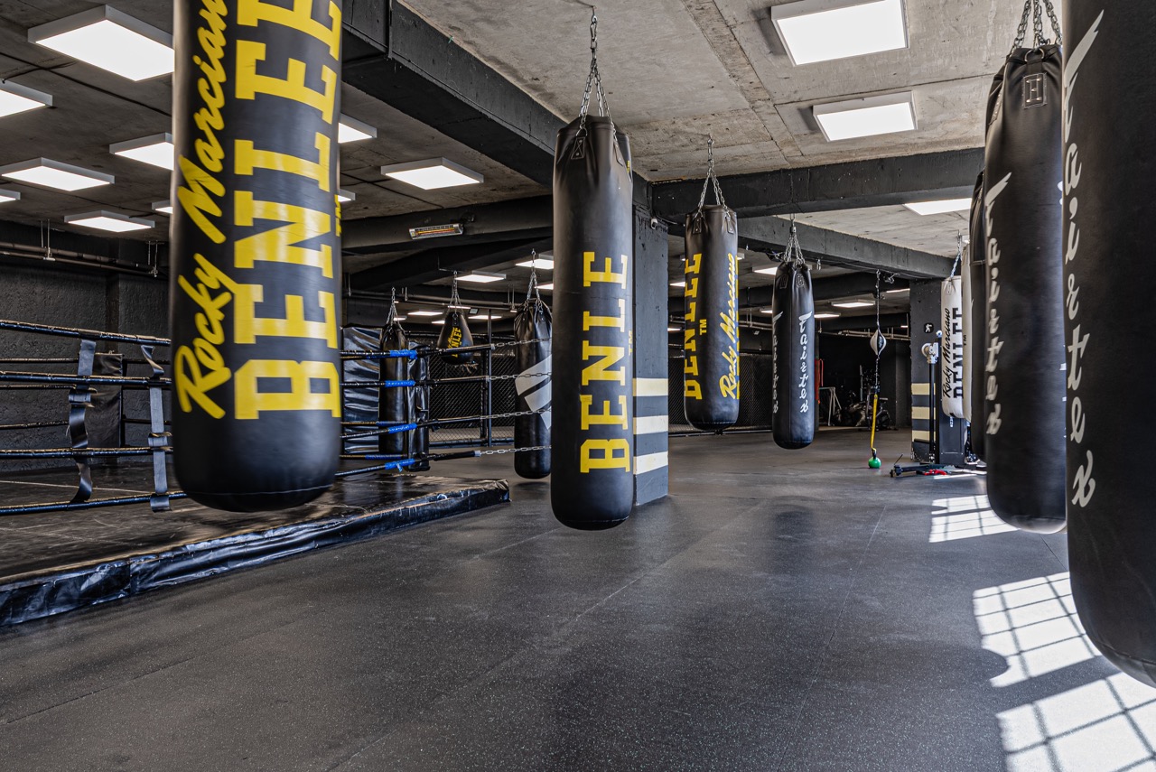 Boxing zone used for striking drills and conditioning work